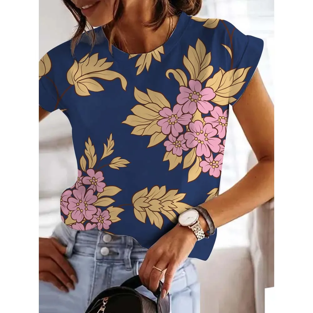 Trend4us Luxe 3D Floral Open-Back Cropped Shirt main image 1