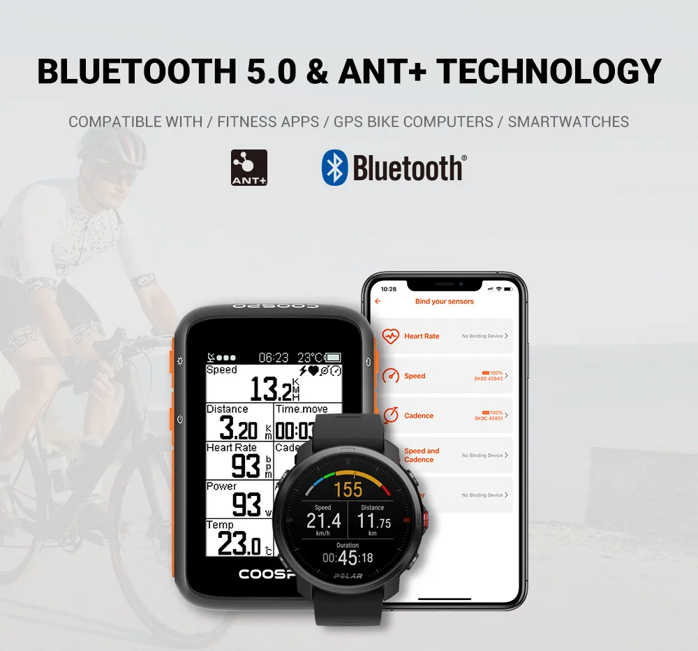 CooSpo BK9C Bicycle Cadence Sensor Bluetooth 5.0 ANT+ Cycling Bicycle Accessories For Wahoo Bike Computer
