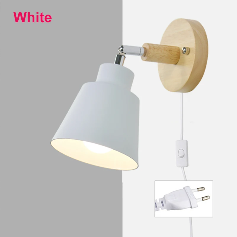 Nordic Wooden Wall Light - Indoor 6-Color Adjustable Sconce Fixture