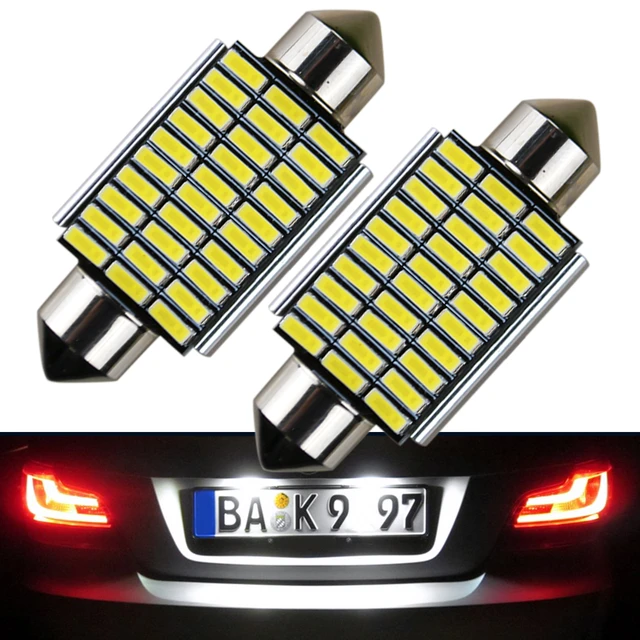 For BMW 39mm Number Plate Led White Light Bulbs White 6000K License Plate  Lamp 5W No Error E39 E60 E61 E53 E70 E46 E90 E91 E92 - AliExpress