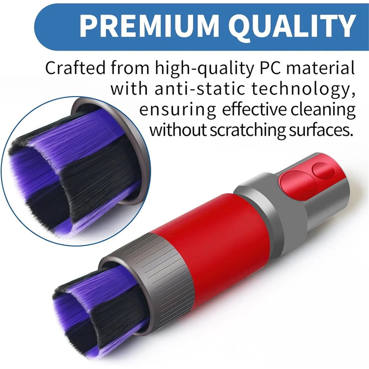 Home Cleaning Kit Mattress Tool Stiff Brush Soft Bristle Attachment Crevice Tool for Dyson V15 V11 V10 V7 V8