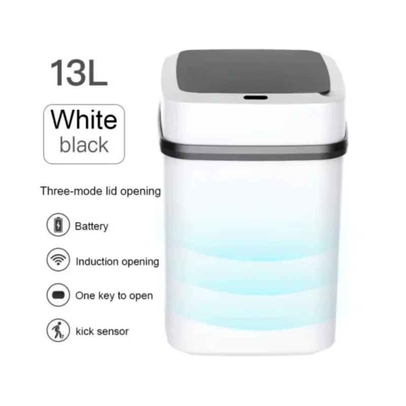 Kitchen Trash Bin 13L Bathroom Touch Trash Can in The Toilet Smart ...
