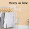 67×65×13.7 in Spacious Triple - Row Black/White Metal Clothes Rack, with Shoe & Accessory Space, Made of Durable Plastic 5