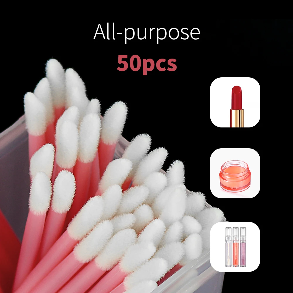 

50pcs Disposable Lip Brush Treat Blemishes Around The Corners Of The Mouth Wiping Lpstick Makeup Tool