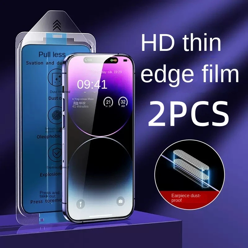 

2PCS for iPhone 14 Pro Max 13 Full Cover Screen Protector11/X Tempered Glass One touch Easy install Edge to Edge Clear