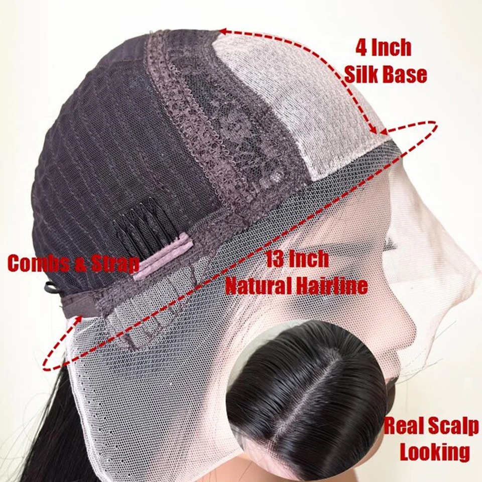 Kinky Straight Wig 13x4 Lace Front Human Hair Wigs For Women Yaki Human Hair Wig Glueless Kinky Straight Hair Frontal Wig