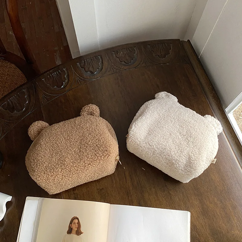 Cute Plush Mommy Bag Clutch Purse Handbags Portable Shell Storage Bag Women's Cosmetic Bag Travel Storage Bags 3