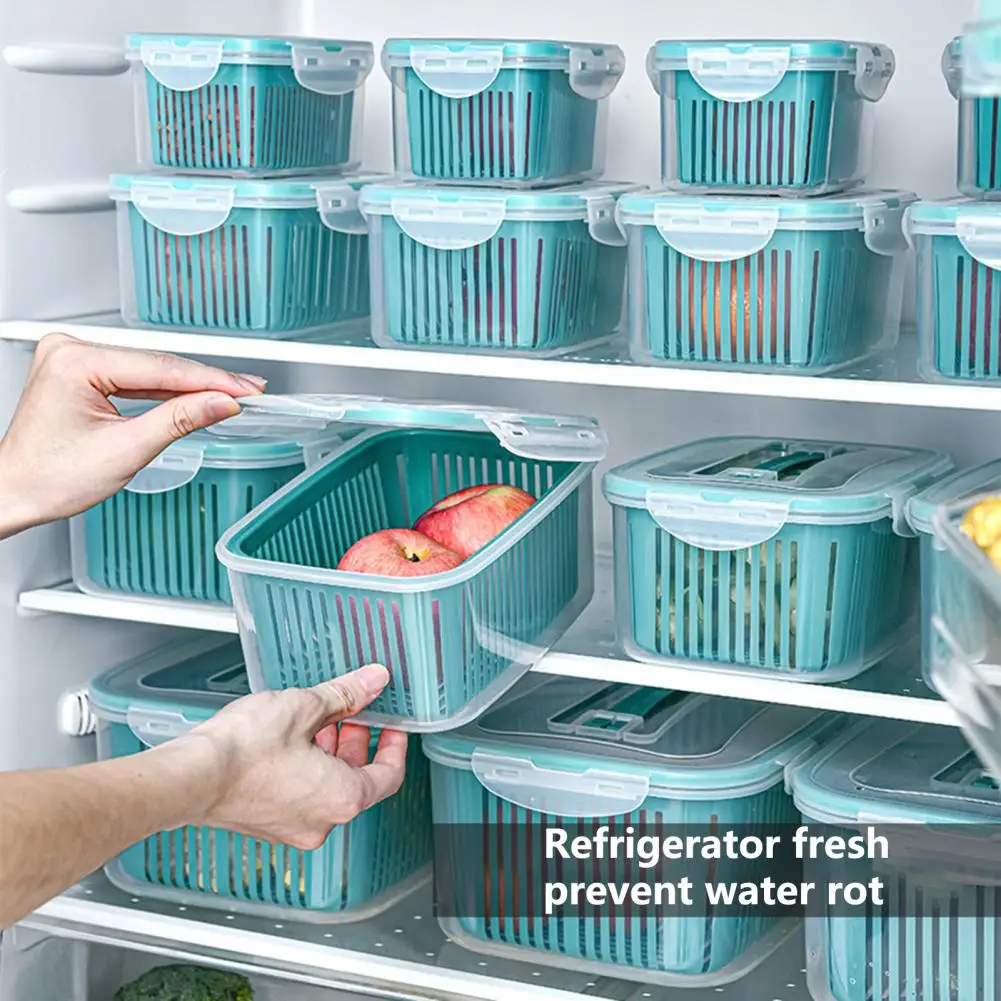 Fresh Vegetable/Fruit Storage Containers with Drain Basket 2