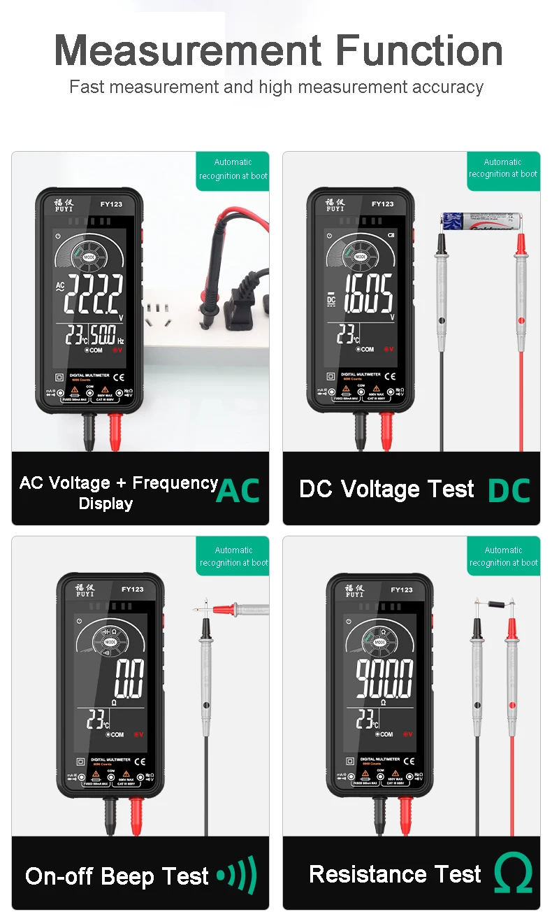 Description Picture 4 of itemNEW Smart Anti-Burn Multimetro Digital Profesional AC DC Current Voltager Temp Capacitance Auto Range Ohm NCV Multimeters Tester