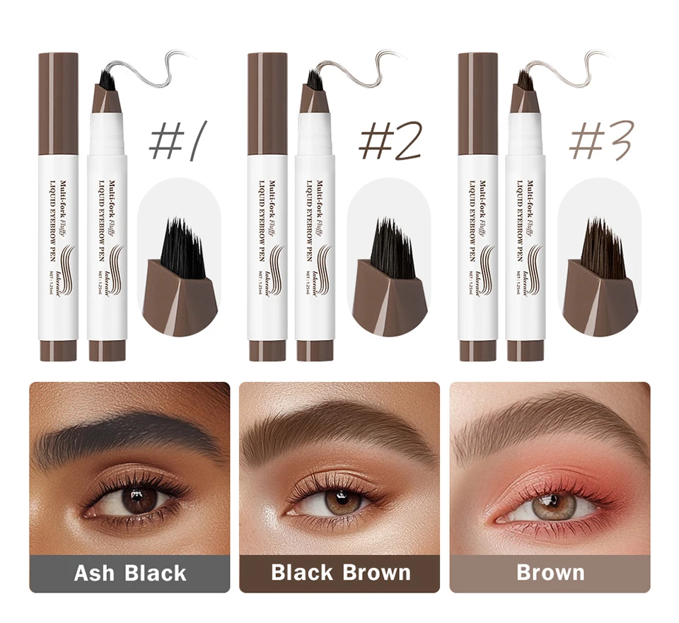 Description Picture 4 of item4D Eyebrow Microblading Pen With Forks Tip Waterproof Long Wearing Tattoo Pencil For Professional Makeup Artists