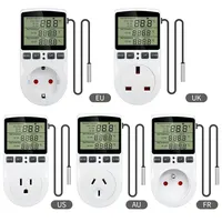 Timer Socket Thermostat Digital Temperature Controller EU/AU/US/FR/UK Plug Outlet With Timer Switch Heating Cooling AC 110V~230V