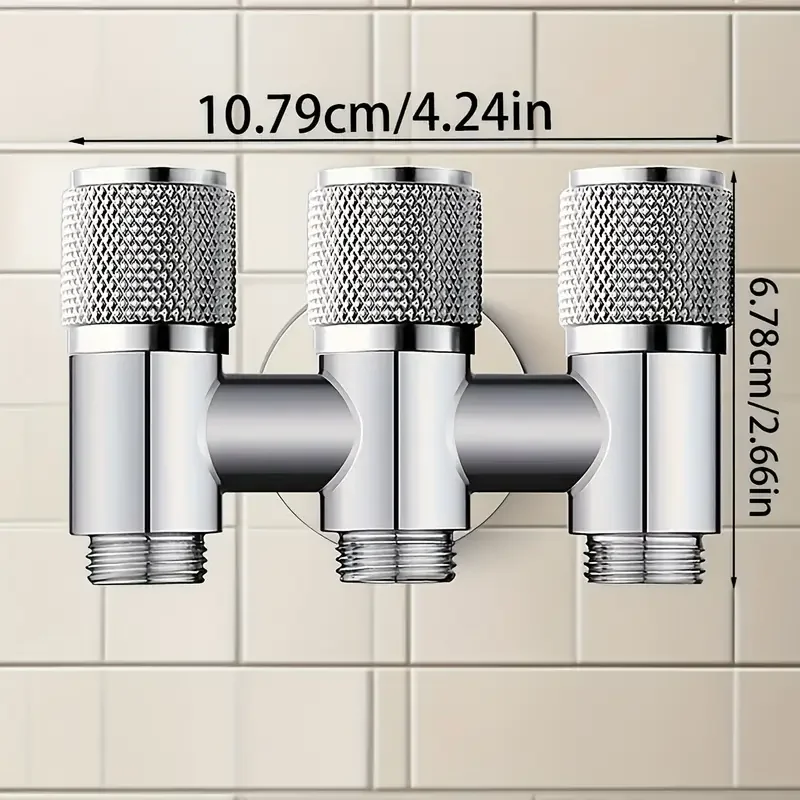 Three way diversion valve - wall mounted faucet with independent handle, 1 inlet and 3 outlets, suitable for washing machines