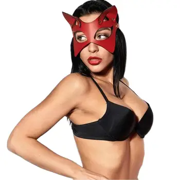 BDSM Erotic Women Sexy Mask Half Face Fox Cosplay Leather Sex Mask Halloween Party Mask Masquerade Ball Fancy Masks Adult Games 5