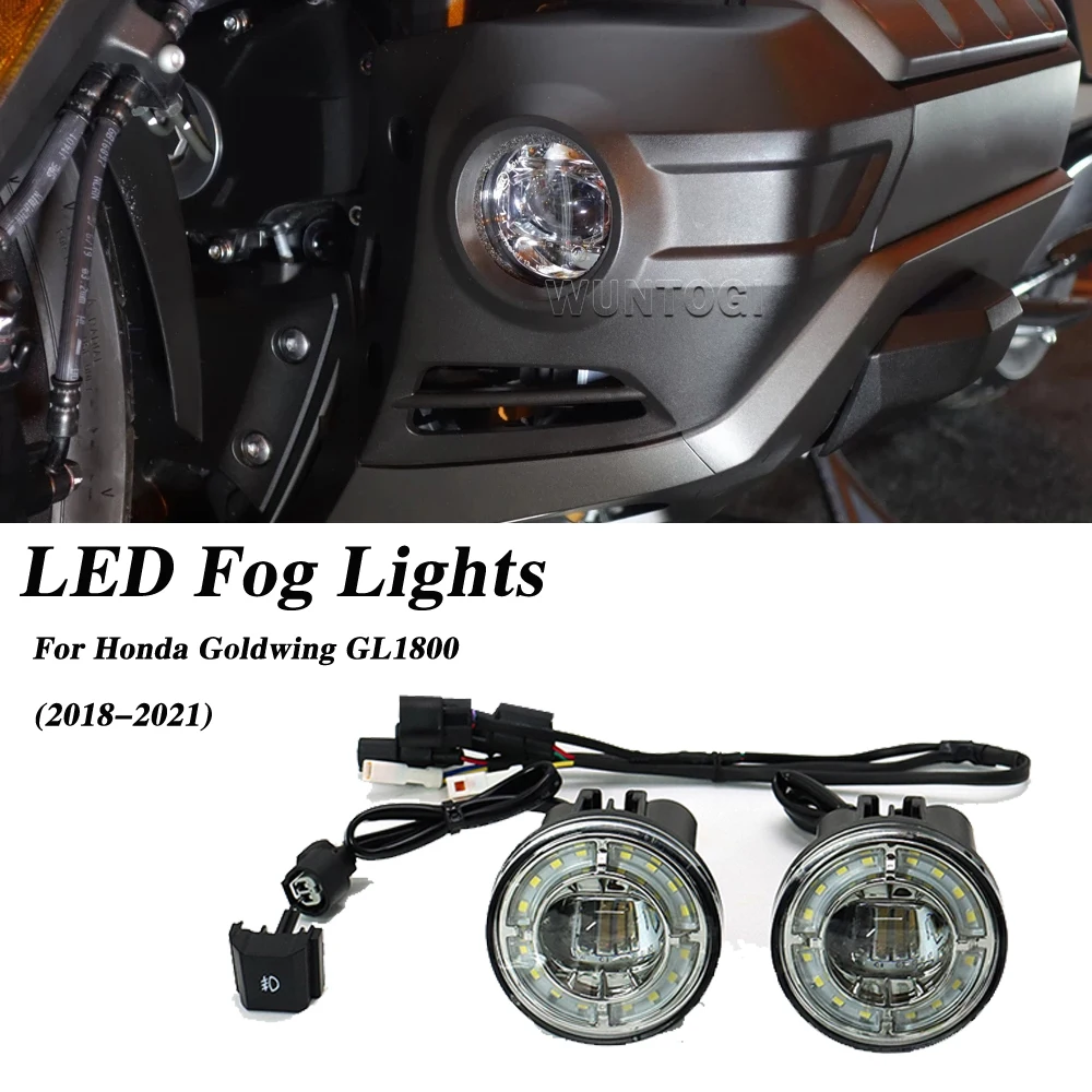 

For Honda Gold Wing GL 1800 GL1800 Tour DCT 2018 2019 2020 2021 NEW Motorcycle Pair LED Fog Lights Foglights W/ Attachment Kit