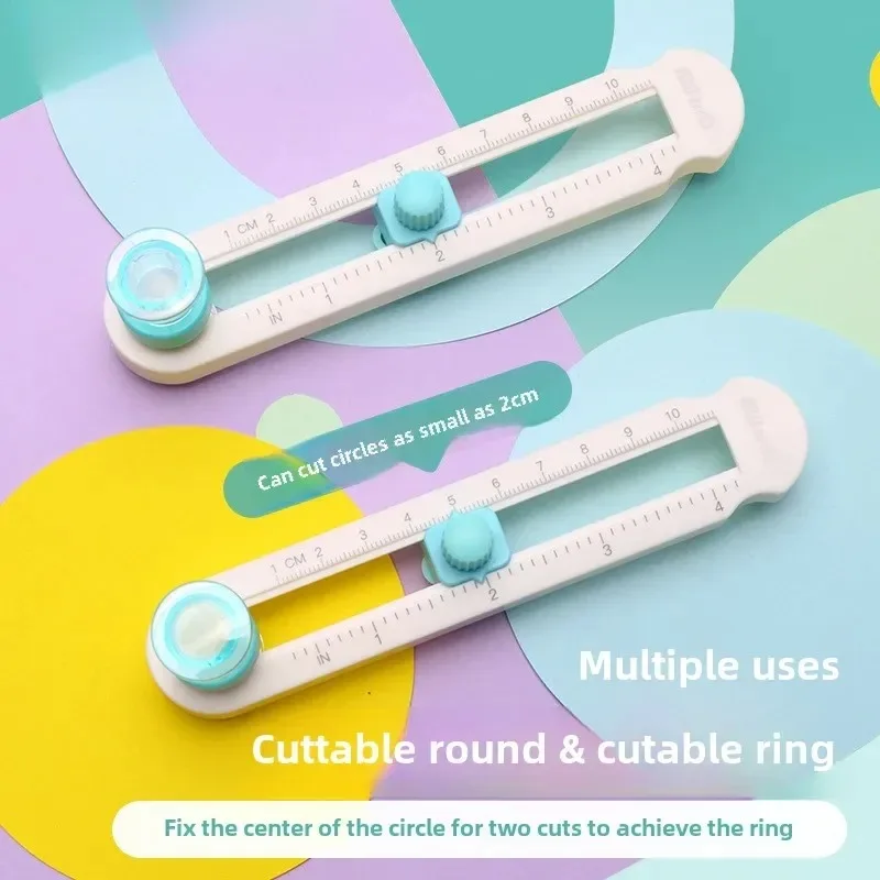 360 ° Taglierina circolare regolabile multifunzionale per carta, per scrapbooking, tagliacarte circolari per fai da te, strumento per tagliare la carta in cerchio - immagine 4