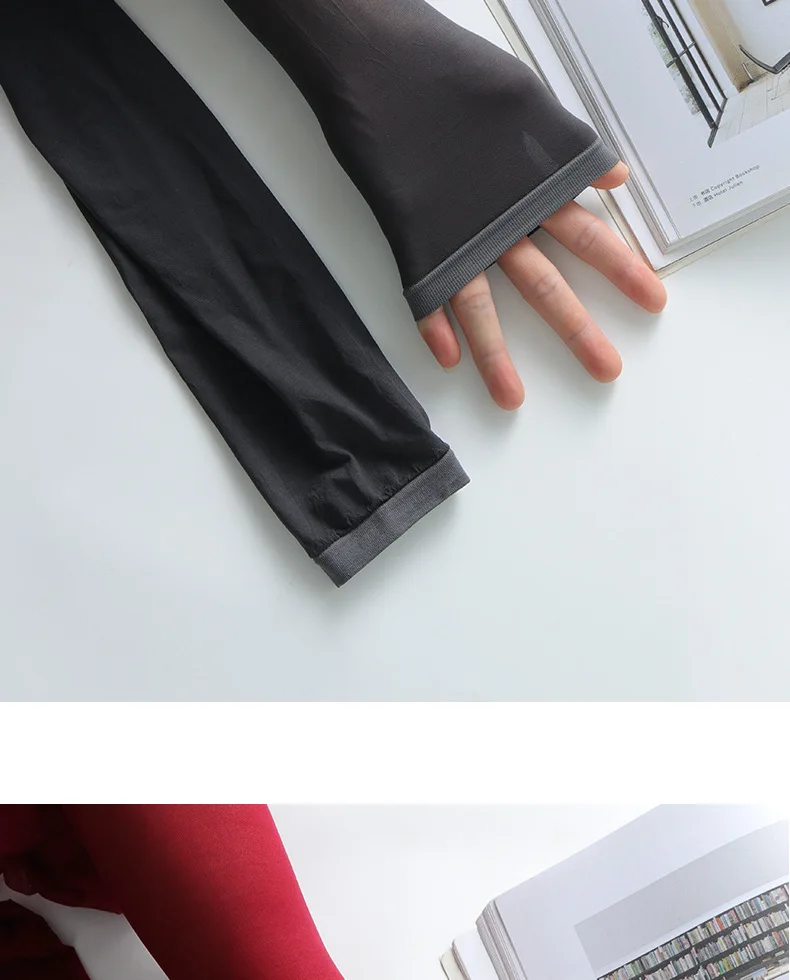 Transparente, matte 40-D-Strumpfhose ohne Fuß für Damen in Burgunderrot ​ Farbige, knöchellange Capri-Leggings aus ultraweichem Nylon ohne Fuß – Detail 12