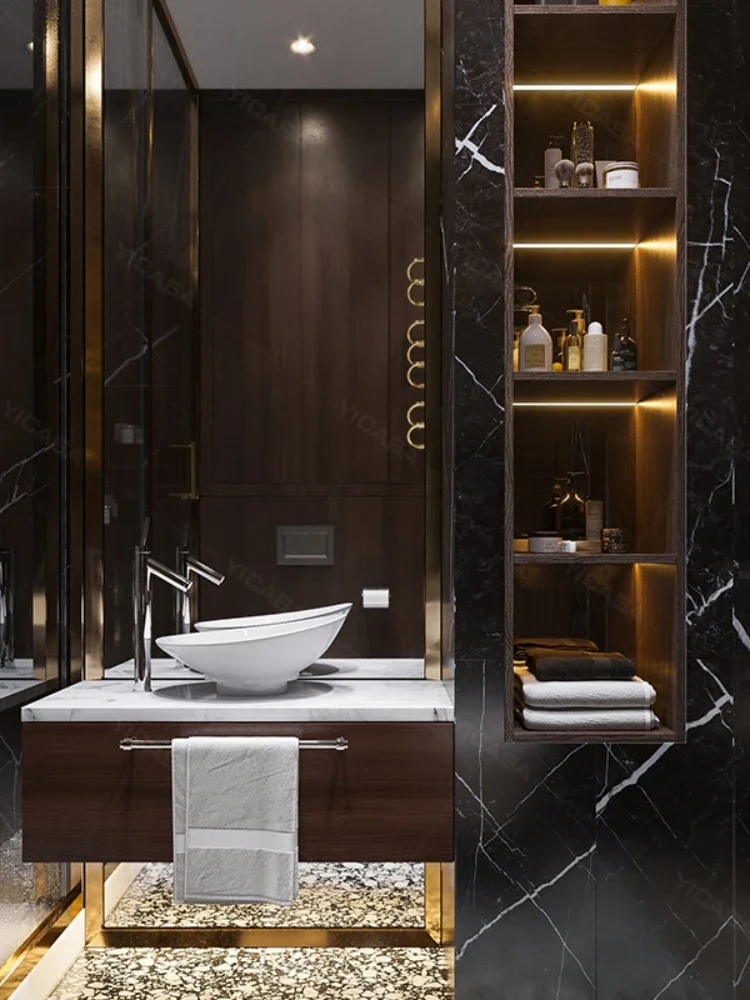 24inch aluminum bathroom vanity with cabinet with led mirror