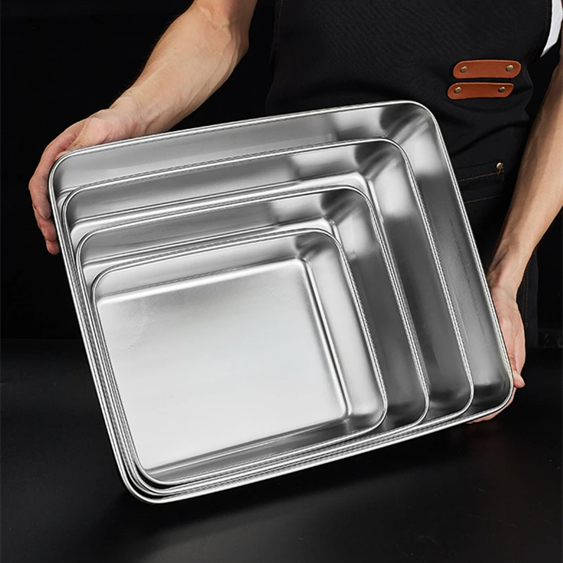 Stainless Steel Rectangular Bakeware With Handle 2