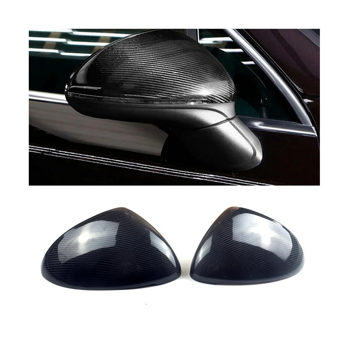 Real Carbon Fiber Car Side Rearview Mirror Cover for 2015 2017 Porsche Cayenne Rear View Case