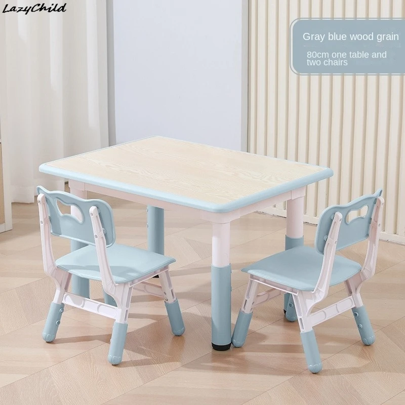Lazychild Kindergarten Adjustable Plastic Desk Chair Set For Children's Learning Tables Chairs Baby Early Education Toy Table 6