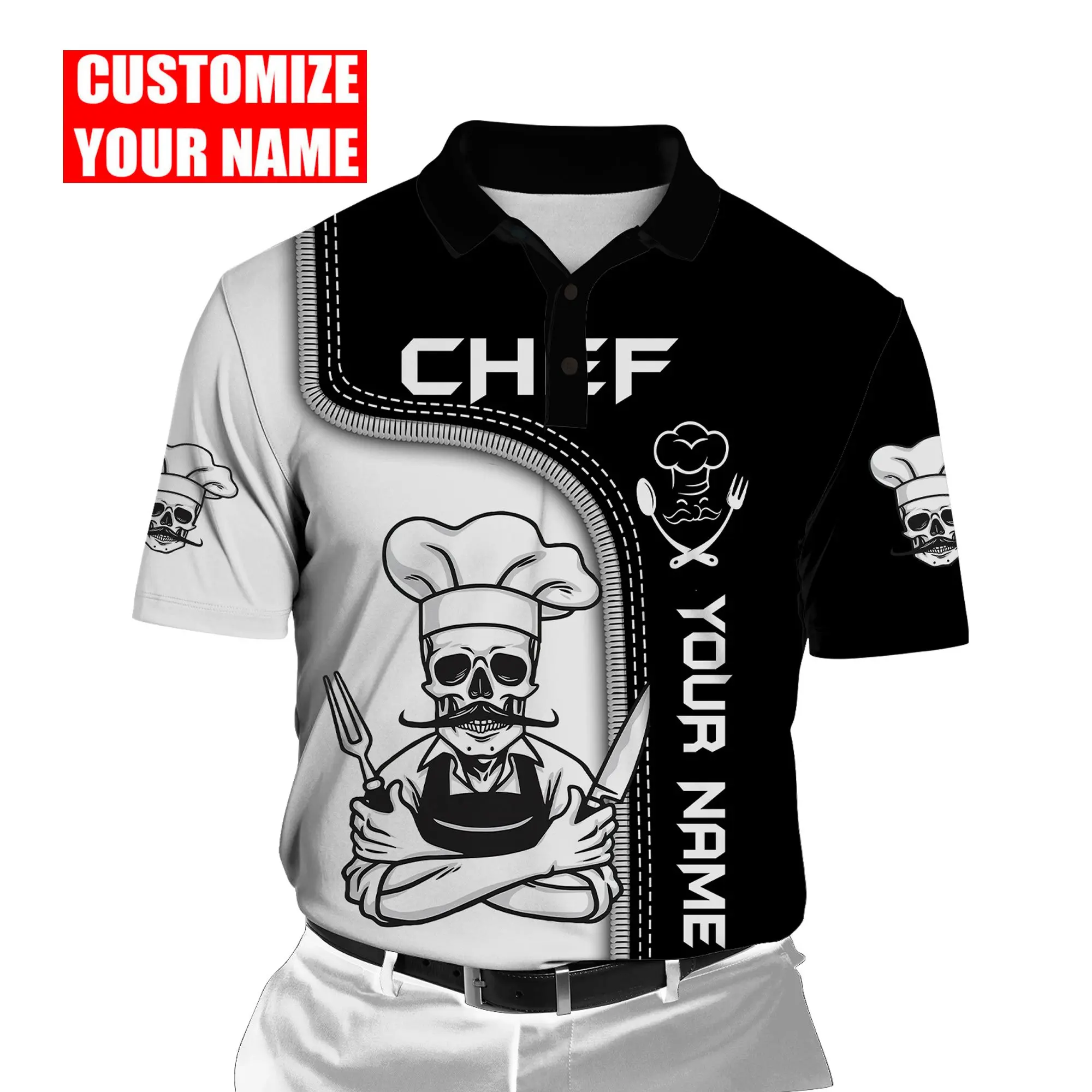 3D Full Printed Barber Polo Shirt Customized Name Barber Polo Shirt