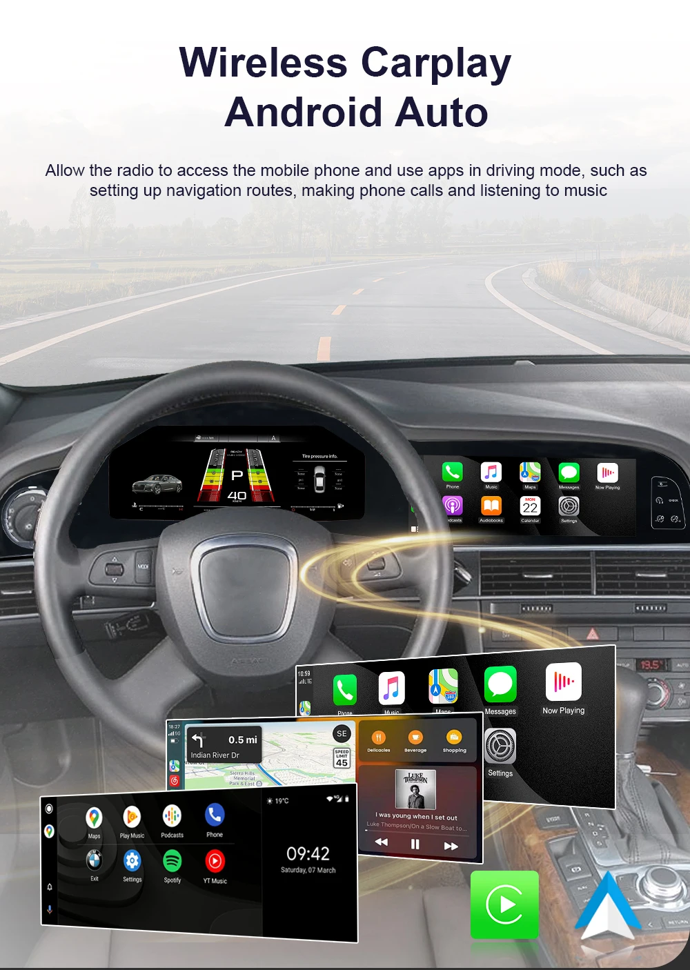 Digital Instrument Cluster For Audi A6 A6L C6 4F 2005-2012 Speedometer Android r