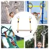 Children's Wooden Swing Bar Climing Rope Rod Gym Rings for indoor e outdoor Fun 4