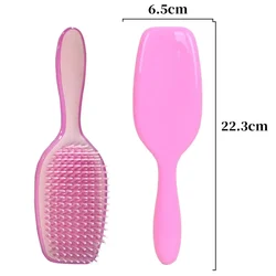 Enhanced Hair Detangling & Scalp Massage Brush - Anti - Static Air Cushion Comb (Pink purple)