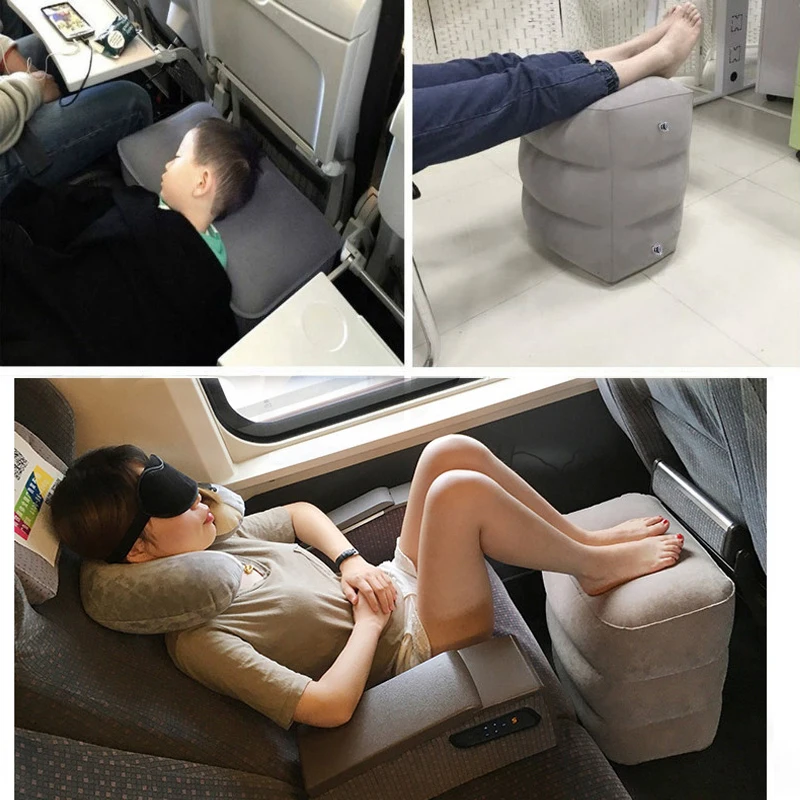 Inflatable Footrest Travel Foot Rest Sleeping Pillow Airplane Car Folding Inflatable  Foot Pad For Adult Kids 2 Lay Foot Pad Mat - AliExpress