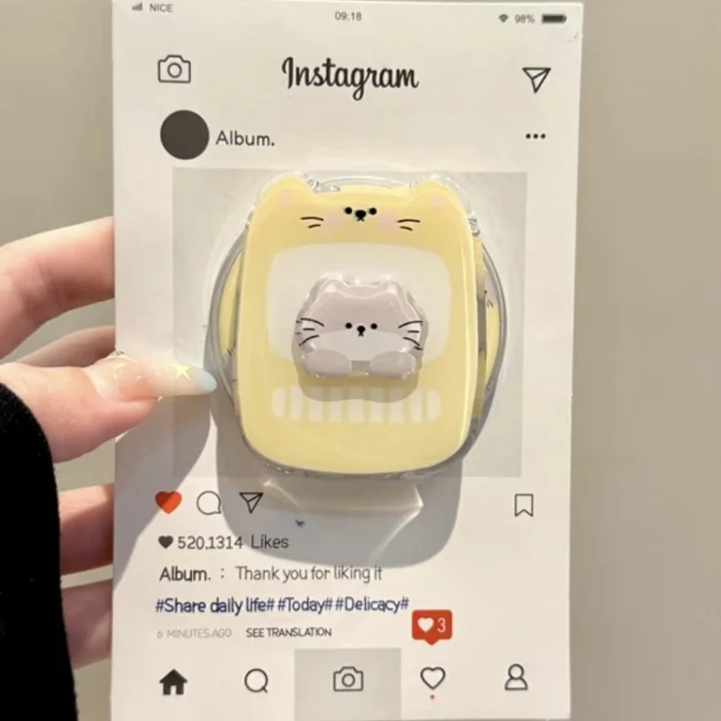 Adorable Cartoon Kitten Magnetic Phone Grip & Stand