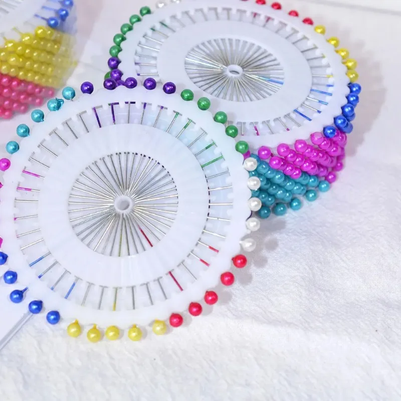 실리콘 월드 480Pcs 스틸 펄 헤드 핀 37mm 라운드 볼 헤드 핀 디스크 금속 포지셔닝 바늘 봉제 퀼팅 DIY