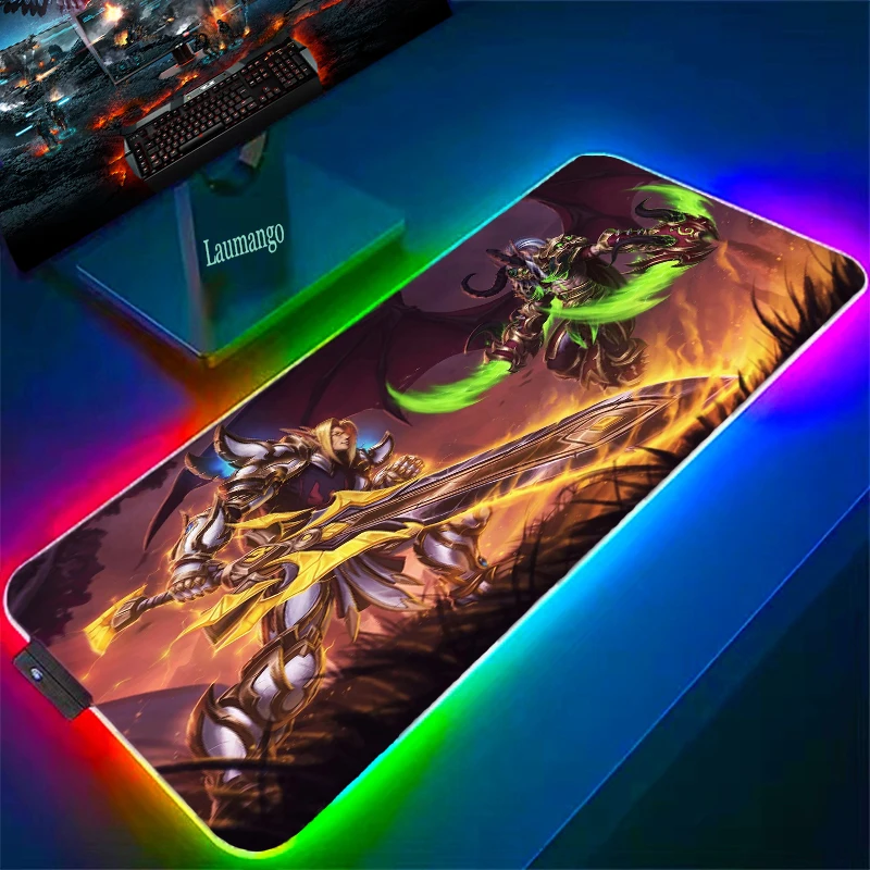 World Of Warcraft Mousepad Rgb Mouse Pad Big Large Custom Gaming Mat Xxl Mause Backlight Laptop