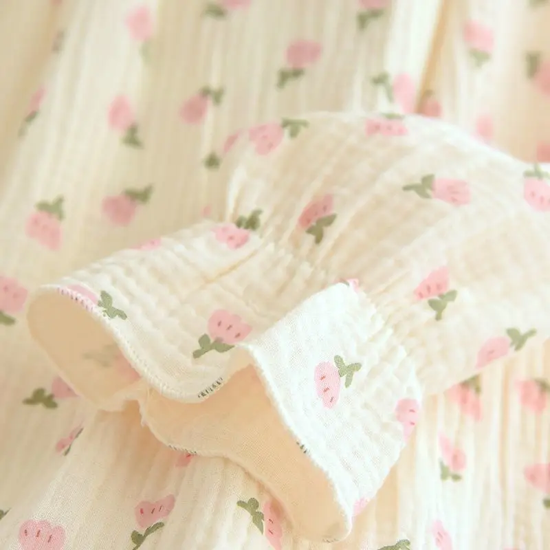 New Women's Mid-length Cotton Nightgowns Sweet Ladies Princess Style Long-sleeved Nightdress Loose Casual Maternity Sleepshirts