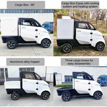 4000W 60V 100A 2 Seat 2 Door Electric Mini Cargo Transport Lorry Box Truck Electric Van