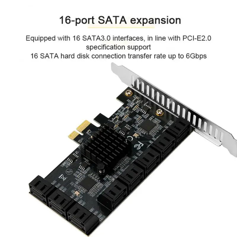 

PCIE PCI E SATA 4X 1X to 2/6/10 Ports SATA 3.0 Controller pci Express Multiplier Expansion Card 6Gbps Add On Card Riser