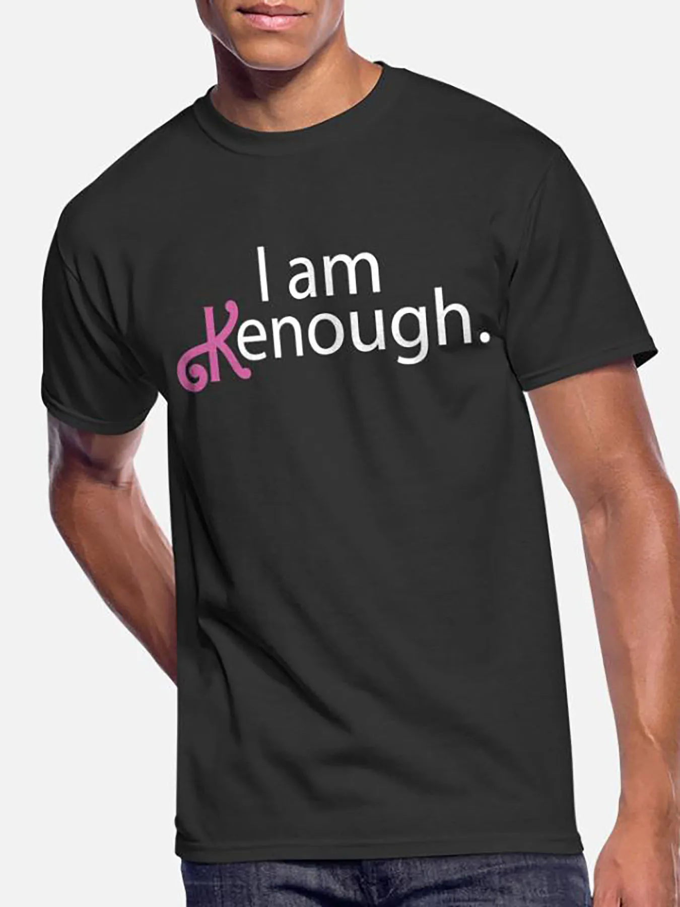 

Забавная Мужская футболка 1I Am kдостаточ-5416 с коротким рукавом и графическим принтом, коллекция черных футболок