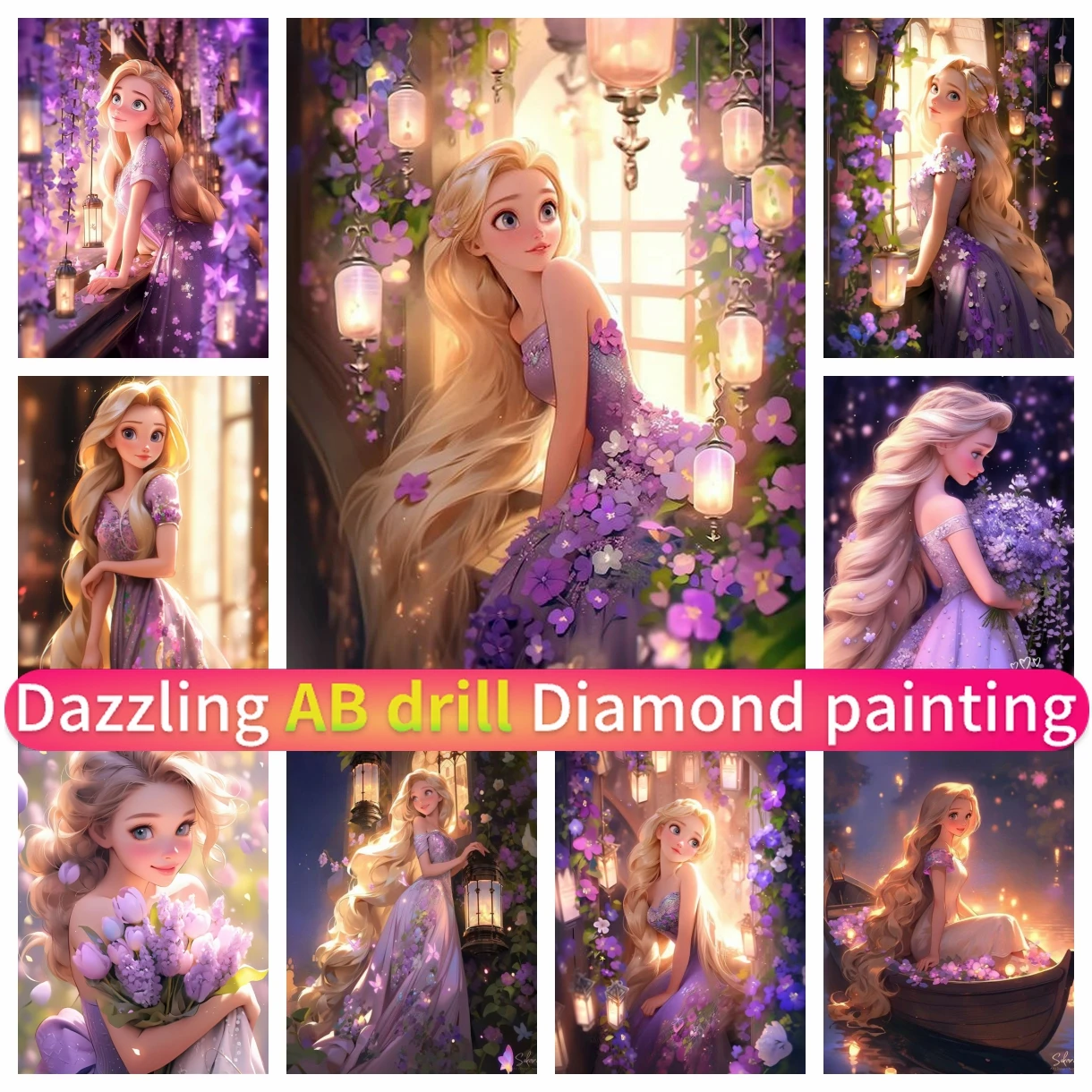 

Алмазная живопись AB с длинными волосами, Набор для вышивки крестиком, красивая девушка 5D, мозаика «сделай сам», украшение для дома, детский подарок