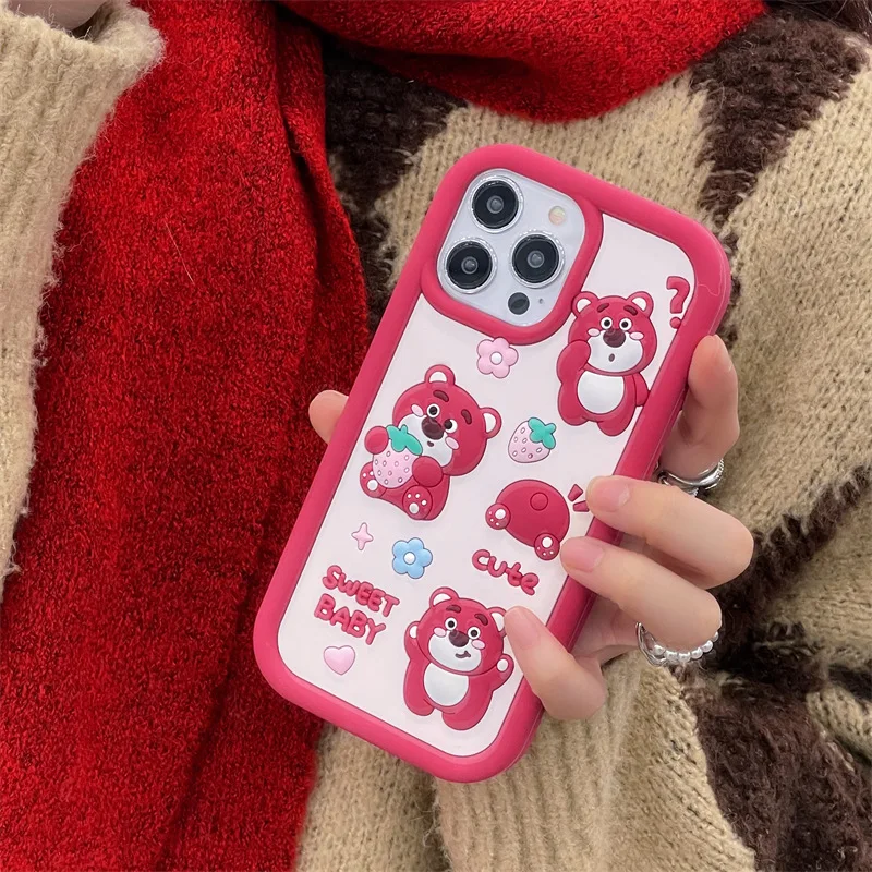 

Silicone Cartoon Bear Phone Case Cover for IPhone 15 Ultra 11 12 13 14 Pro Max Shockproof Case for IPhone 15 Pro Max