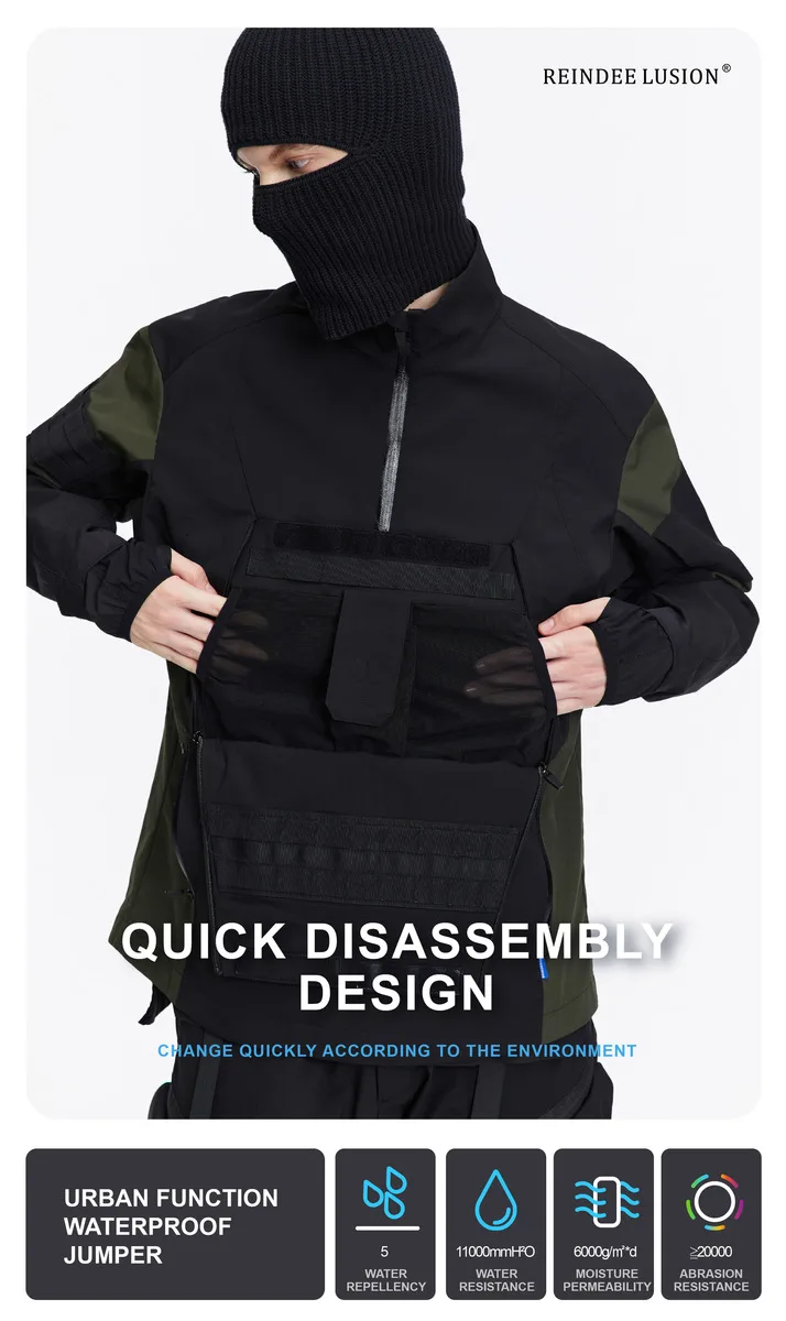 Reindee Lusion 22FW 0188 Urban Function Waterproof jumper dwr coating hidden molle quick disassembly  techwear gorpcore