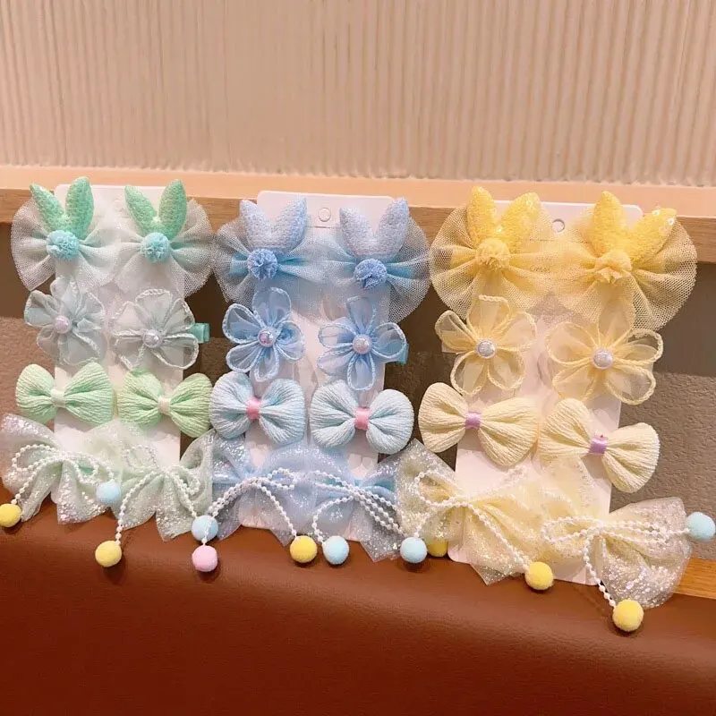 8-teilige Haarnadeln für Kinder mit Blumenschleife, Spitze, Netzstoff, Mädchen-Haarspangen, süße süße Prinzessin, Haarspangen, Baby-Haar-Accessoires – Detail 5