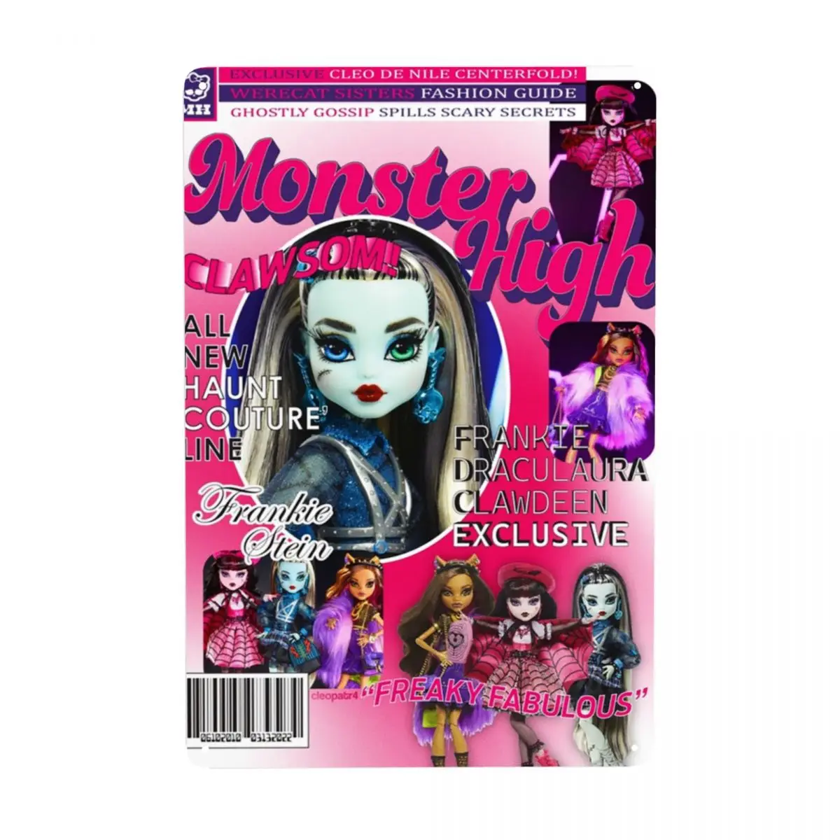Draculaura Monster High Magazine Sign Custom Animated Tv Movies Metal draculaura-monster-high-magazine-sign-custom-animated-tv-movies-metal