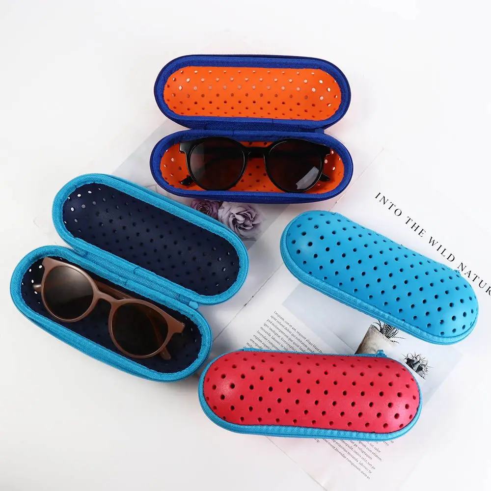 

EVA коробка для хранения очков для плавания, портативные полые очки с воздушными отверстиями на молнии, разноцветные защитные чехлы для очков для плавания