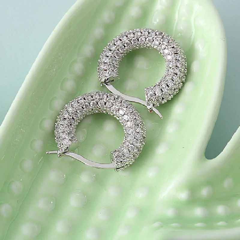 

Flash Sale Earrings For Women Copper Cubic Zirconia Round Fashion Vintage Hoop Jewelry 2022