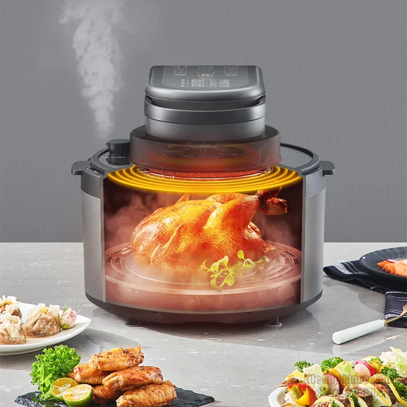 Joyoung Air Fryer Electric Oven Multifunction Deep Fryer 5L For Home Use Healthy Oil-less Frying Steaming Dual-use KL50-SF1