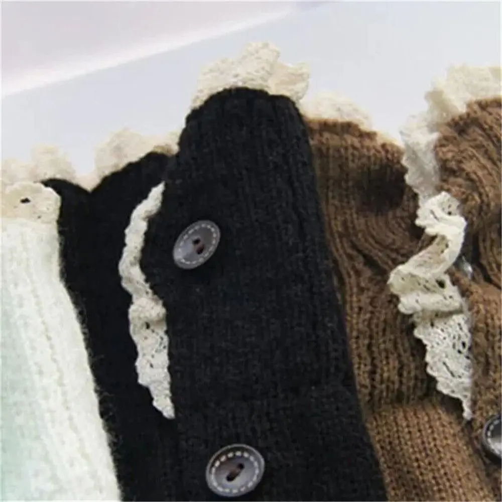 Quality Knitted Ankle Warmers Boot Winter Leg Warm Elastic Lace Knee High Long Foot Covers Soft Warmer Socks_voghion.com