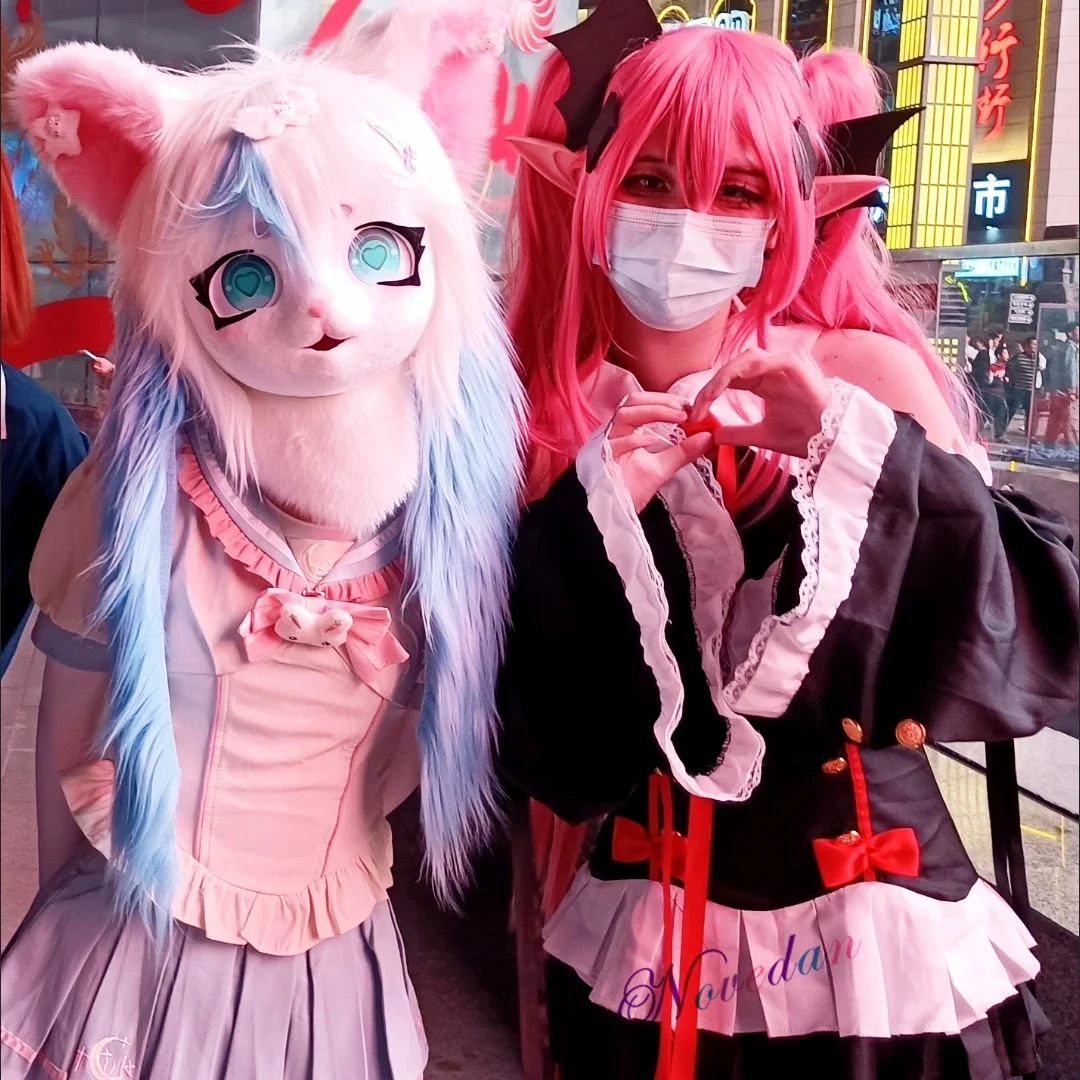 Fursuit Head Kigurumi Kig Furry Mask Cosplay Costume cosplay costumes Paws Tail Comiket Furry Headbase Cat Rabbit Doll Animal