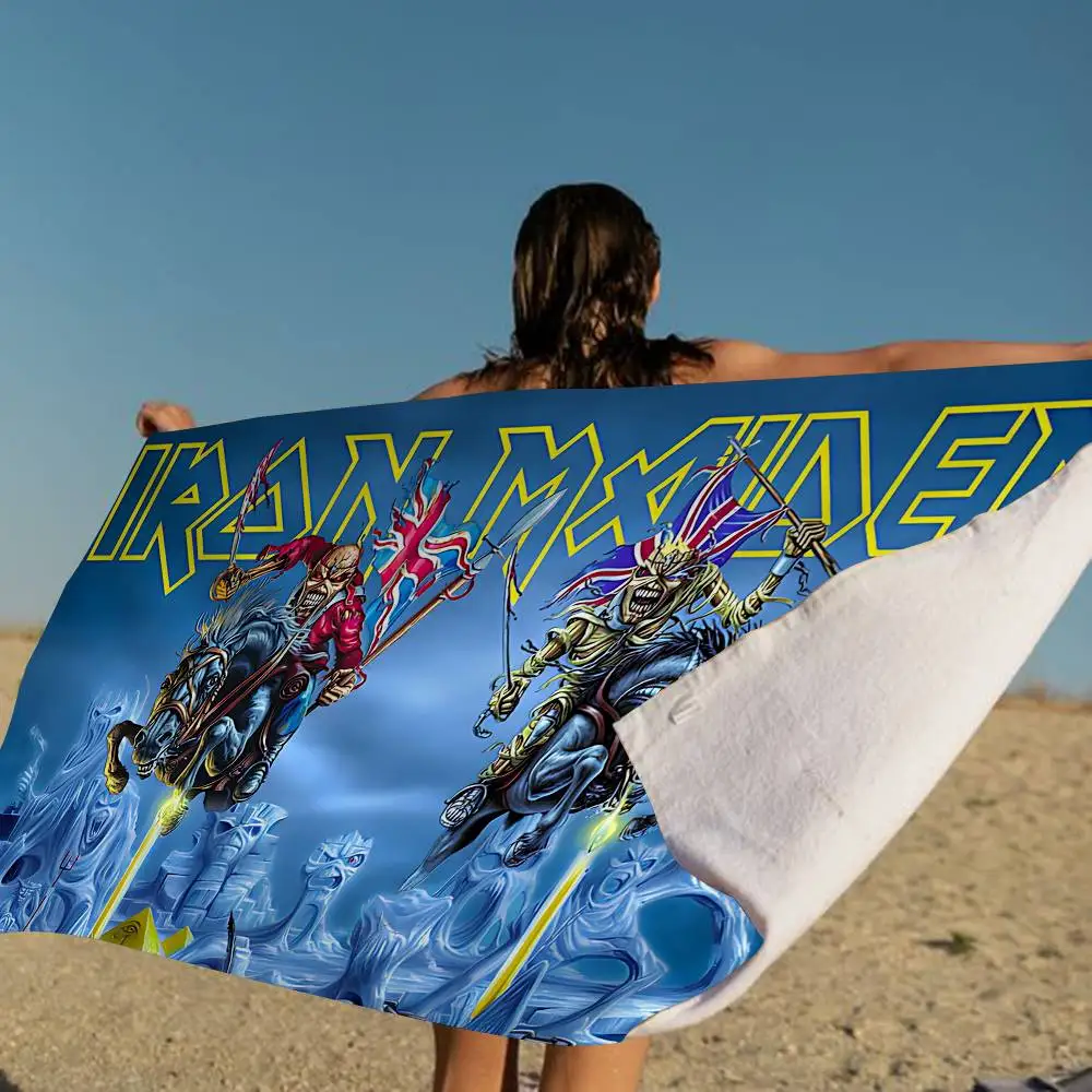 Classic Metal Band I-Iron M-Maidens Microfiber Beach Towel Absorbent Quick Dry Soft Yoga Swimming Resort Mountain Towel