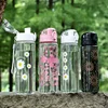 780ml Daisy Flower Plastic Water Bottle Sports Transparent Water Bottle Portable Gym Travel Clear Leakproof Drinking Bottle