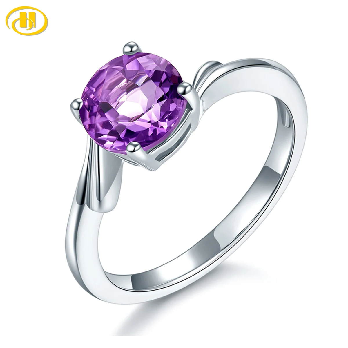 

Stock Clearance 1.25 Carats Natura Amethyst Ring 925 Sterling Silver Rings Romantic Style Fine Jewelry for Valentine's Day Gift