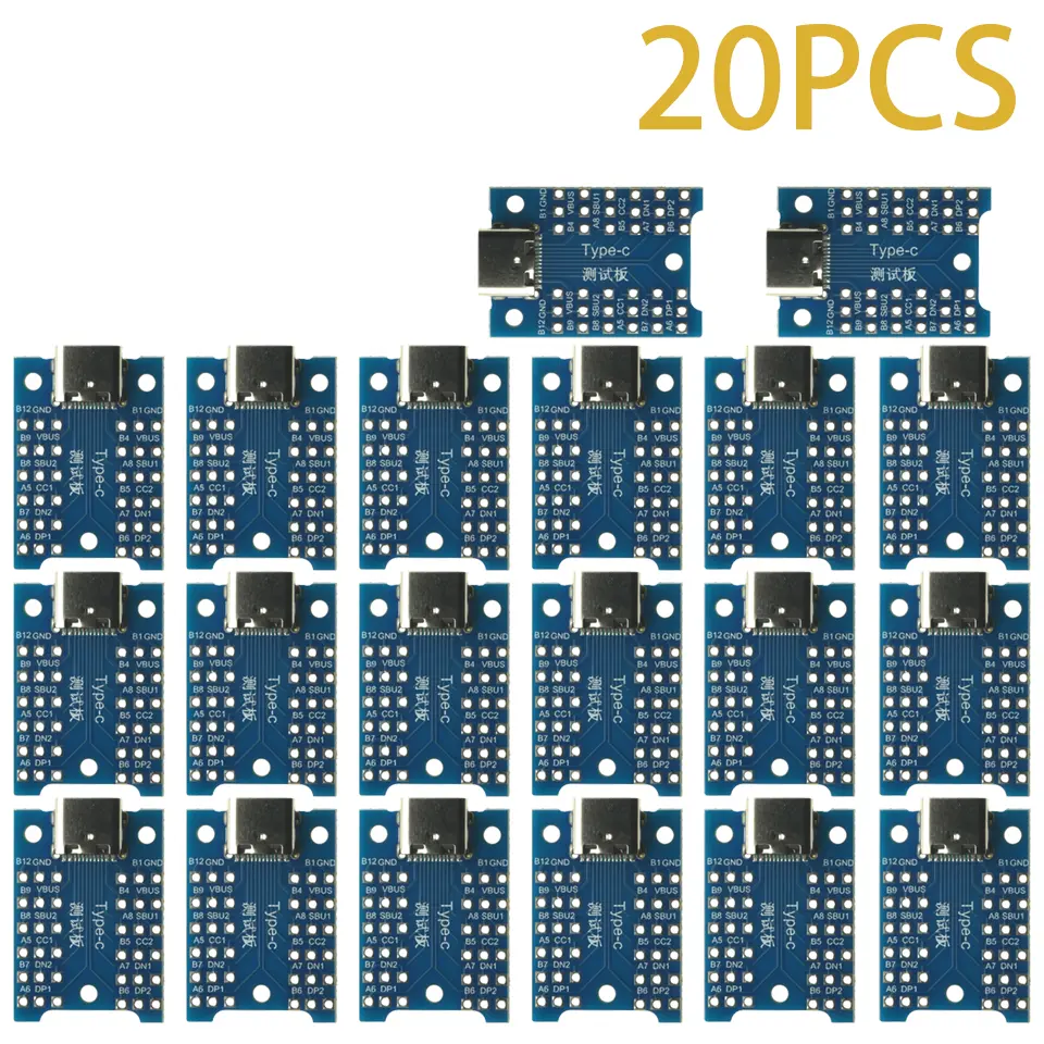 1-50pcs USB Type-C Breakout Board – All Pins Exposed, VBUS GND DP DN CC SBU, for Charging & Data Debugging, DIY Electronics image 9
